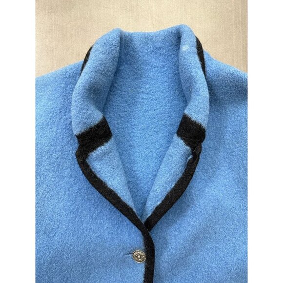 Vintage HAMMER-GEWALKT Orig. Dachstein Blue Cardigan Heavy Wool Sweater - Picture 7 of 16